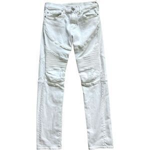 Mens True Religion Geno Relaxed Slim Fit White Wash Jeans - Sz 31 x 33
